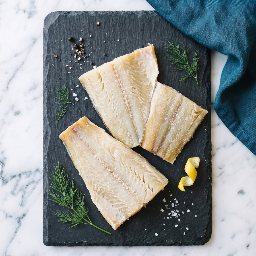 Klippfiskfilet tørr - skinn- og beinfri, saltet og tørket torsk